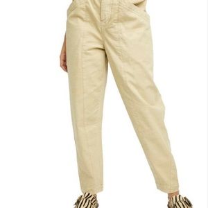 Free People Ready To Run Cinch Waist Pants Parchment